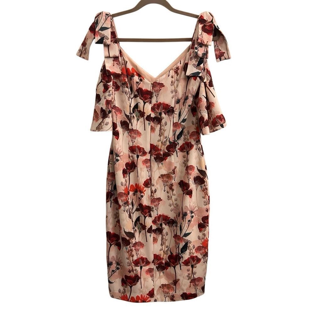 Black Halo Monaco Sheath Floral Cold Shoulder Dress sz 4 Wedding guest, Bow, Rom - Picture 5 of 13